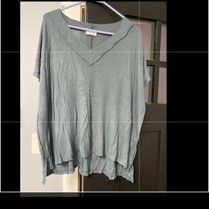 Look Beautiful waffle knit Ladies Pink Lily shirt